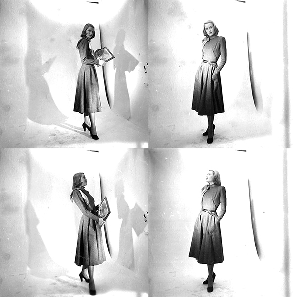 [Four early modeling shots of Grace Kelly]