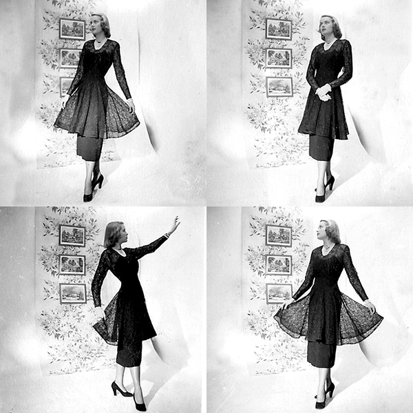 [Four early modeling shots of Grace Kelly]